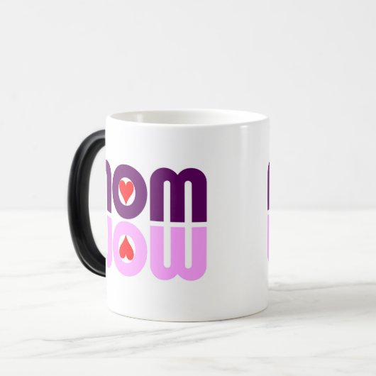 お母さんWOWのハートの反射のコーヒー・マグ モーフィングマグカップ (正面左)