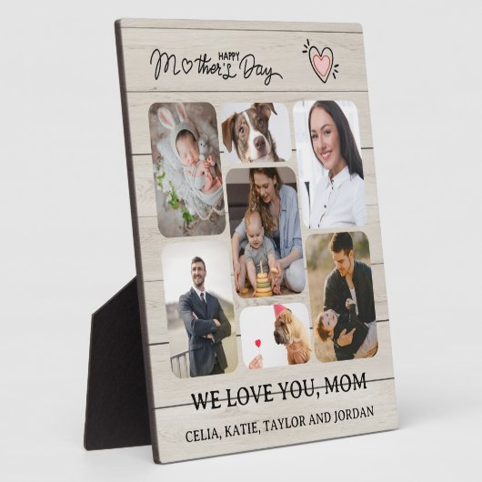 お母さパーソナライズされたん向けの木製写真プラーク フォトプラーク (側面)
