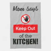 お母さ保んが漬物をおもしろい言う キッチンタオル (縦)