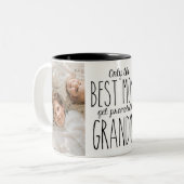 お母さ最高のんだけが祖母に昇進する ツートーンマグカップ (正面左)