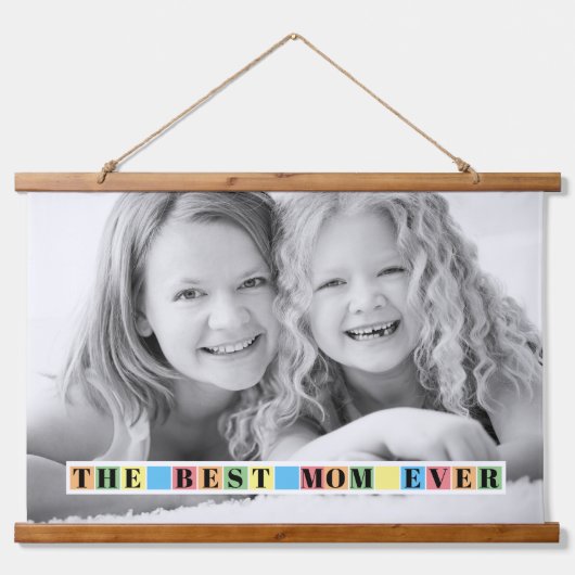 お母さ最高のんカラフル母の日の写真 吊り下げ型タペストリー (正面)