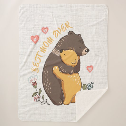 お母さ最高のんシェラパ毛布、母の日の贈り物 シェルパブランケット (正面)