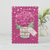 お母さ最高のんピンクアジサイかわいい母の日 カード (スタンド正面)