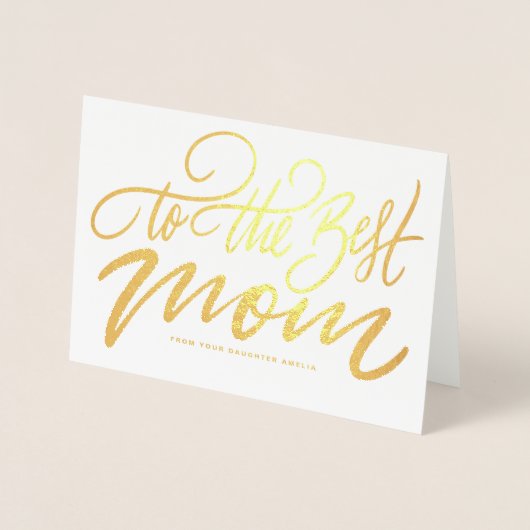 お母さ最高のんレタリング幸せな母の日 箔カード (正面)