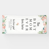 お母さ最高のん今までここピンクのフローラドアに住んでいる 横断幕 (横)