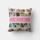 お母さ最高のん写真コラージュPink クッション (正面)