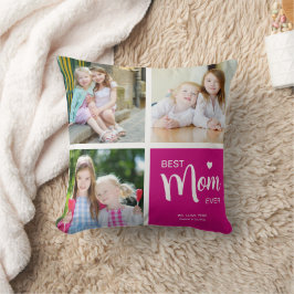 お母さ最高のん写真コラージュPink クッション