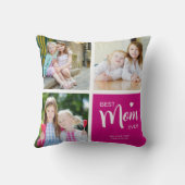 お母さ最高のん写真コラージュPink クッション (裏面)