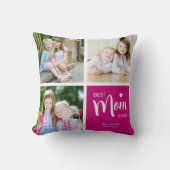 お母さ最高のん写真コラージュPink クッション (正面)