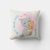 お母さ最高のん枕、可愛い猫ギフト母の日 クッション (正面)