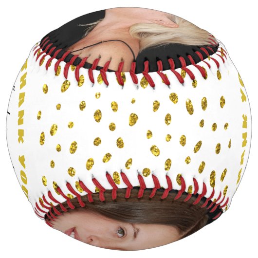 お母さ最高のん金ゴールドグリッター母の日写真 ソフトボール (裏面)