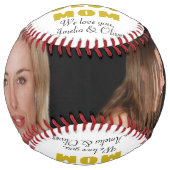 お母さ最高のん金ゴールドグリッター母の日写真 ソフトボール (正面)