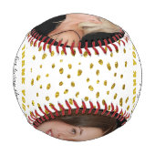 お母さ最高のん金ゴールドグリッター母の日写真 野球ボール (裏面)