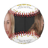 お母さ最高のん金ゴールドグリッター母の日写真 野球ボール (正面)