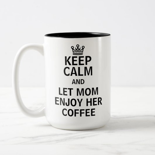 お母さ楽しむんコーヒー母の日のユーモア ツートーンマグカップ (左)