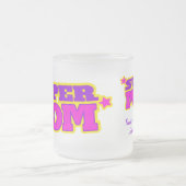 お母すごいさんスーパーヒーロ感謝していスタイル フロストグラスマグカップ (中央)