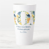 お母もしさんの花のようだった – フローラお母さん手紙 カフェラテマグ (正面)