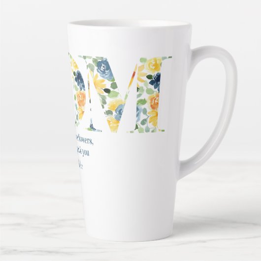 お母もしさんの花のようだった – フローラお母さん手紙 カフェラテマグ (右)