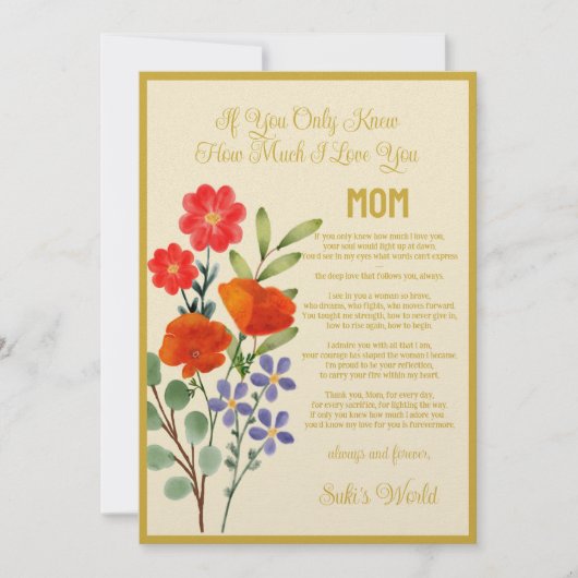 お母もしさん、私がどれだけ愛しているか知ってただけ シーズンカード (正面)