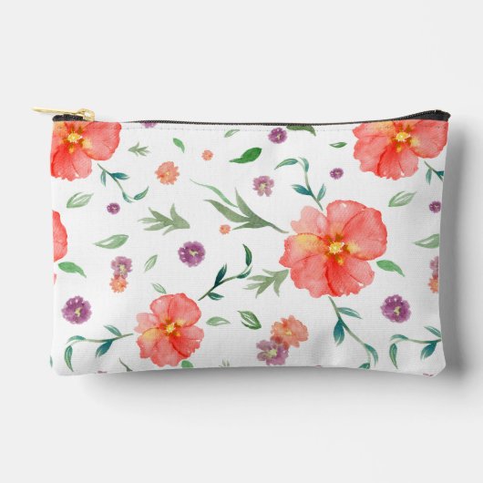 お母エレガントさんのための水彩化粧バッグギフト アクセサリーポーチ (正面)