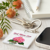 お母エレガントさんへのピンクフローラプレゼント キーホルダー (正面右)