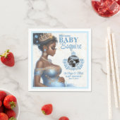 お母エレガントさんブルー&金ゴールドベビー王室のシャワー スタンダードカクテルナプキン (インサイチュ)