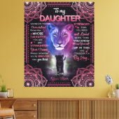 お母パーソナライズされたさんから娘にライオン キャンバスプリント (インサイチュ (リビング))