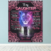 お母パーソナライズされたさんから娘にライオン キャンバスプリント (インサイチュ (ウッドフロア))