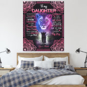 お母パーソナライズされたさんから娘にライオン キャンバスプリント (インサイチュ (寝室))