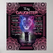 お母パーソナライズされたさんから娘にライオン ポスター (正面)