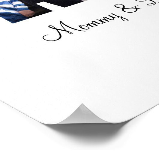 お母パーソナライズされたさんのための家族の写真コラージギフトパパ ポスター (角)