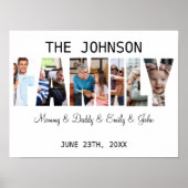 お母パーソナライズされたさんのための家族の写真コラージギフトパパ ポスター (正面)