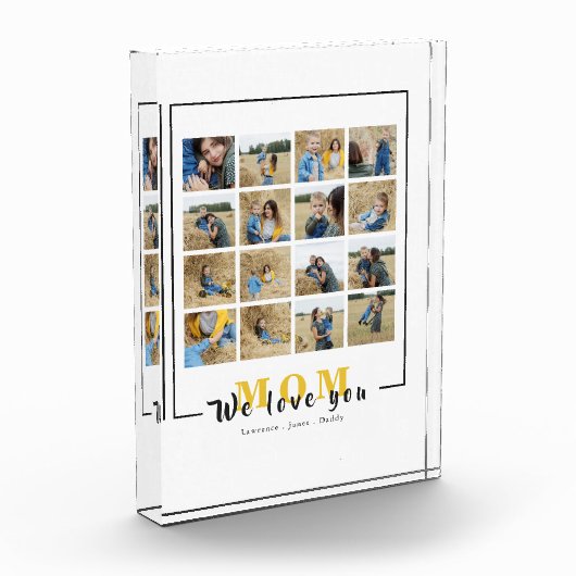 お母パーソナライズされたさんの写真コラージュ  フォトブロック (左)