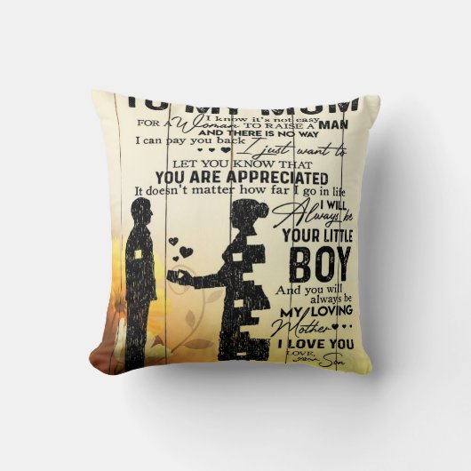 お母パーソナライズされたさんへの手紙、お母さんへの贈り物 クッション (正面)