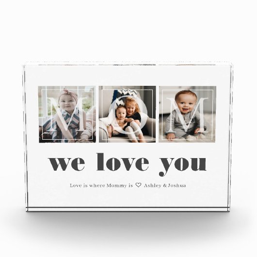 お母モダンさんのための家族の写真コラージュ フォトブロック (正面)