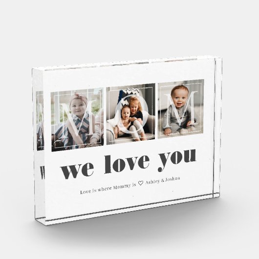 お母モダンさんのための家族の写真コラージュ フォトブロック (左)