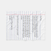 お母モダンさんの手書き紙 フリースブランケット (正面(横))