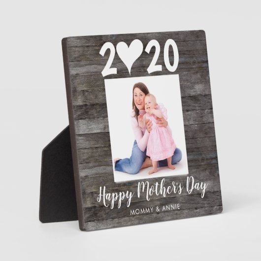 お母モダンさんの日にハートの木の写真 フォトプラーク (正面)