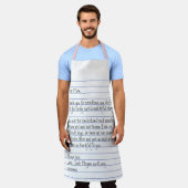 お母モダンさん宛の手書き紙 エプロン (着用した状態)