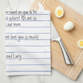 お母モダンさん宛の手書き紙 キッチンタオル (四つ折り)