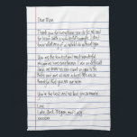 お母モダンさん宛の手書き紙 キッチンタオル<br><div class="desc">この手書ユニークきのおモダン母さん用手帳の手紙は、の白い線の付いた紙と宇宙が入っていて、かわいい手書きで自分のメッセージを書き加えることができます。このシンプルタイポグラフィパーソナライズされたデザインは、母、祖母、叔母、その他の家族にとって、「愛してる！」と言うのに最適な形素晴らし態の記念品です。</div>