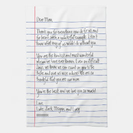 お母モダンさん宛の手書き紙 キッチンタオル