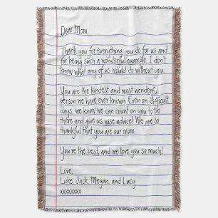 お母モダンさん宛の手書き紙 スローブランケット