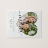 お母モダンさん用シックハート形写真ギフト ジグソーパズル (横)