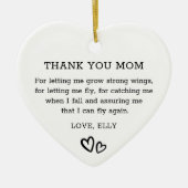 お母モダンさん白黒ハート セラミックオーナメント (正面)