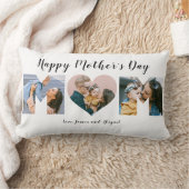 お母モダンさん3人の写真コラージュがお母さんの日をめでたく ランバークッション (ブランケット)
