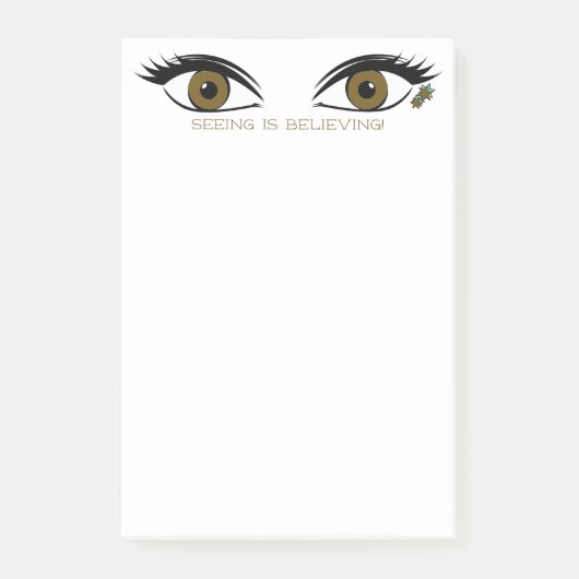 お母ユーモアのあるさんのリマインダーを探して茶色の目を探す ポストイット (正面)