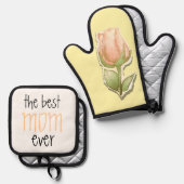 お母最高のさん 鍋つかみ&鍋敷きセット (正面/裏面)