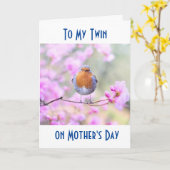 お母楽しむさんの日の双子のカード カード (黄色い花)