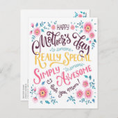 お母様の日 |からSpecialおよびMom素晴らしへ シーズンポストカード (正面/裏面)